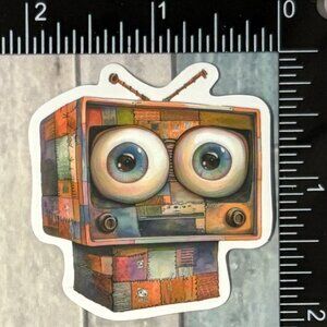 🌀10/$10🌀 Retro Spooky Patchwork Object Waterproof Vinyl Sticker Decal